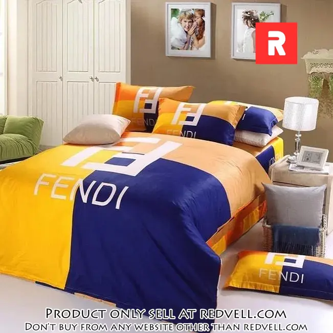 Fendi logo luxury brand highend bedding set home decor rv3839280